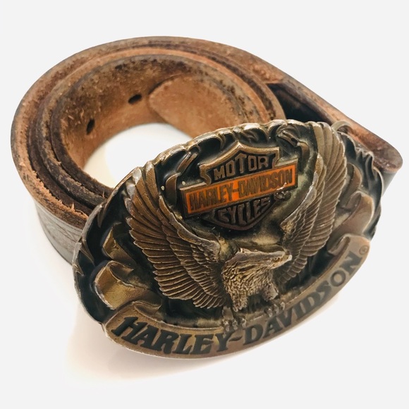 Harley-Davidson Other - Vintage HARLEY DAVIDSON leather belt and buckle